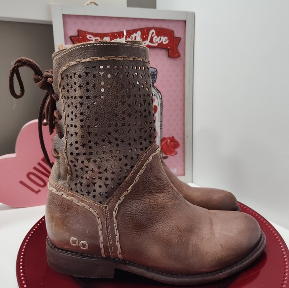 🥰EUC Bed Stu Cheshire Distressed Side Zip Mid-Calf Lace Up Leather Boot, 7.5 - Picture 14 of 16
